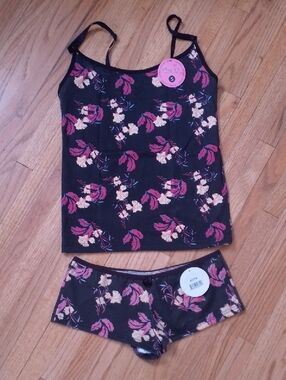 NWT Free With Purchase Floral Matching Spaghetti Tank And Underwear Set Pj's